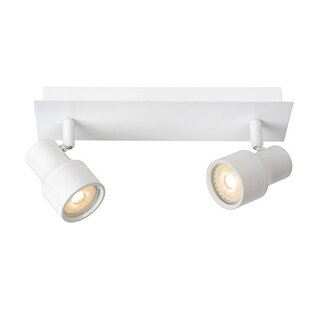 Lucide SIRENE-LED - Ceiling spotlight Bathroom - Ø 10 cm - LED Dim. - GU10 - 2x5W 3000K - IP44 - White - 17948/10/31