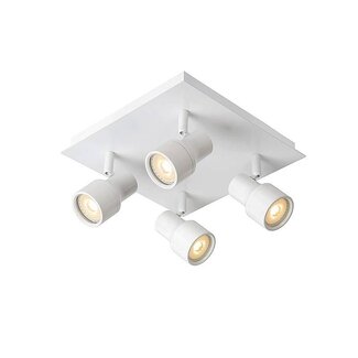 Lucide SIRENE-LED - Spot de plafond Salle de bain - Ø 10 cm - LED Dim. - GU10 - 4x5W 3000K - IP44 - Blanc - 17948/20/31