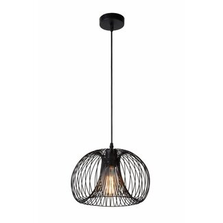 Lucide VINTI - Pendant lamp - Ø 30 cm - 1xE27 - Black - 02400/30/30