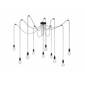 Lucide FIX MULTIPLE - Hanging lamp - 10xE27 - Black - 08408/10/30