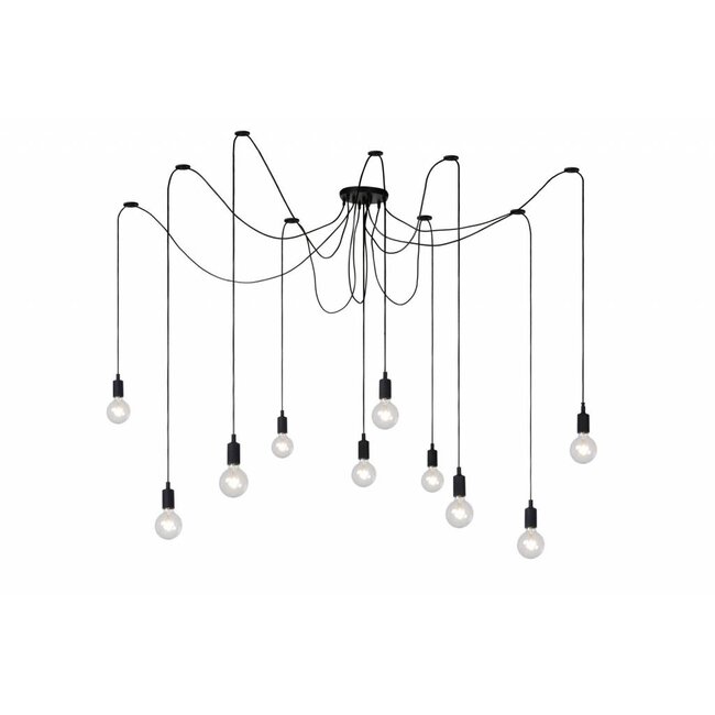 FIX MULTIPLE - Hanging lamp - 10xE27 - Black - 08408/10/30