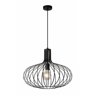 Lucide MANUELA - Hanging lamp - Ø 50 cm - 1xE27 - Black - 78374/50/30