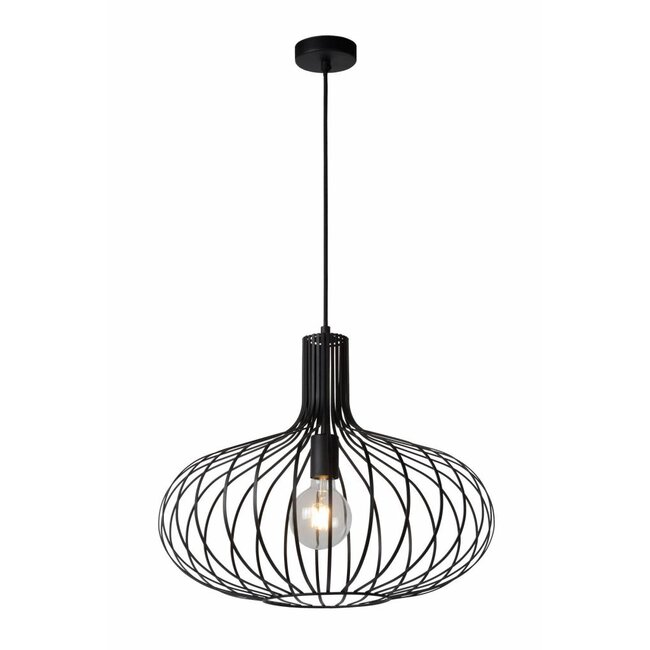MANUELA - Lampe à suspension - Ø 50 cm - 1xE27 - Noir - 78374/50/30