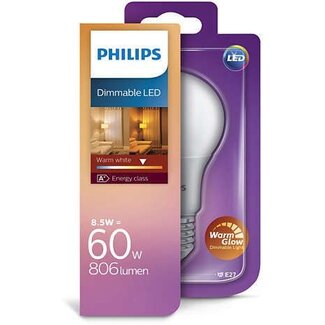 Philips Lampe LED E27 A60 lumière chaude 6-60W DIM