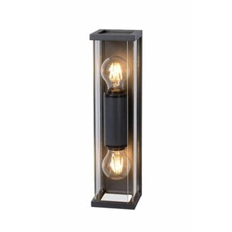 Lucide CLAIRE MINI - Wandlamp Buiten - 2xE27 - IP54 - Antraciet - 27885/02/30