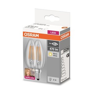 OSRAM LED filament Classic E14 4W warm wit 2-pack