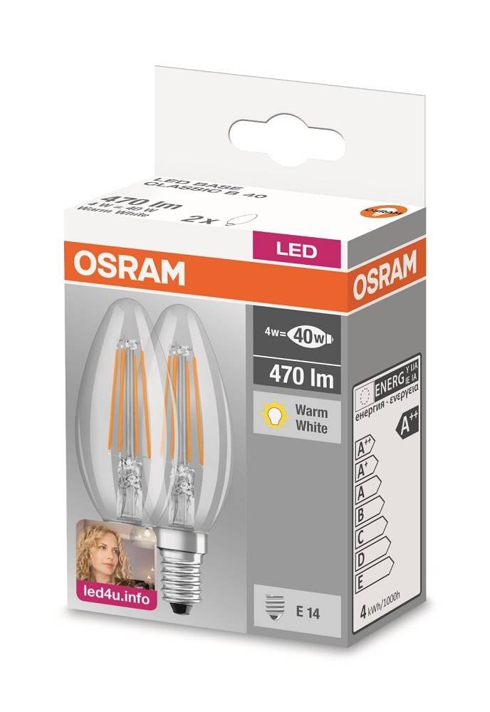 LED filament Classic E14 warm white 2-pack perfectlights.be