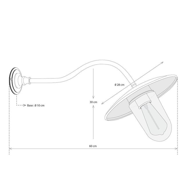 Landelijke Wandlamp ELÉBASE Wall 45° Outdoor