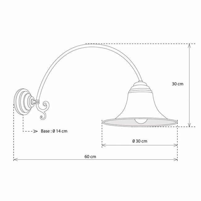 Applique murale rurale élégante et petite pour extérieur