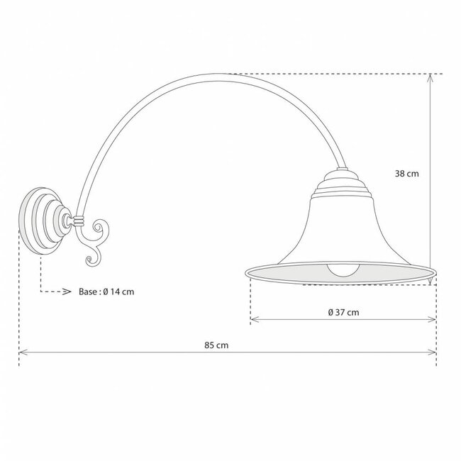 Landelijke Wandlamp Elegance Grande Outdoor