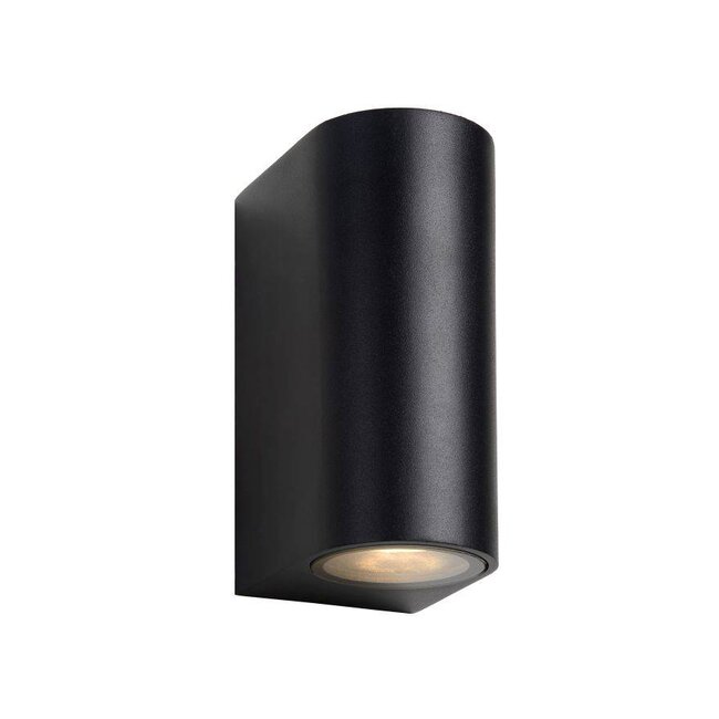ZORA-LED - Wandspot Buiten - LED Dimb. - GU10 - 2x5W 3000K - IP44 - Zwart - 22861/10/30