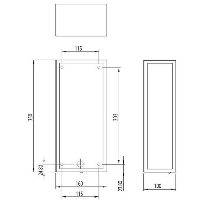 Applique Messina Sensor Noir texturé