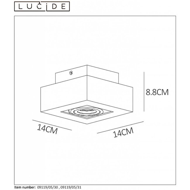 XIRAX - Spot de plafond - LED Dim pour chauffer - GU10 - 1x5W 2200K / 3000K - Blanc - 09119/06/31