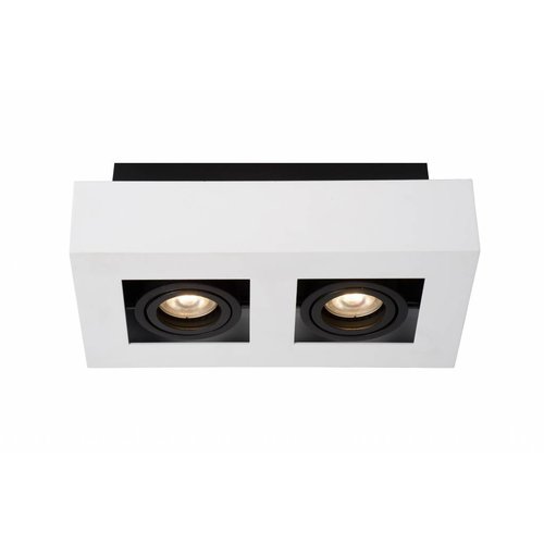 Lucide XIRAX - Plafondspot - LED Dim to warm - GU10 - 2x5W 2200K/3000K - Wit - 09119/11/31 Lucide XIRAX - Plafondspot - LED Dim to warm - GU10 - 2x5W 2200K/3000K - Wit - 09119/11/31