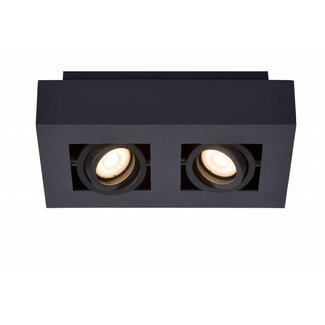 Lucide XIRAX - Spot de plafond - LED Dim pour chauffer - GU10 - 2x5W 2200K / 3000K - Noir - 09119/11/30