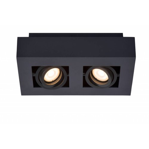 Lucide XIRAX - Plafondspot - LED Dim to warm - GU10 - 2x5W 2200K/3000K - Zwart - 09119/11/30 Lucide XIRAX - Plafondspot - LED Dim to warm - GU10 - 2x5W 2200K/3000K - Zwart - 09119/11/30