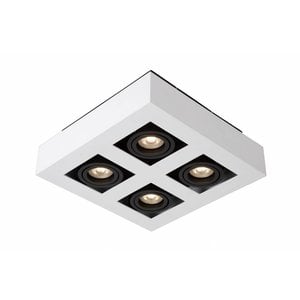 Lucide XIRAX - Plafondspot - LED Dim to warm - GU10 - 4x5W 2200K/3000K - Wit - 09119/21/31