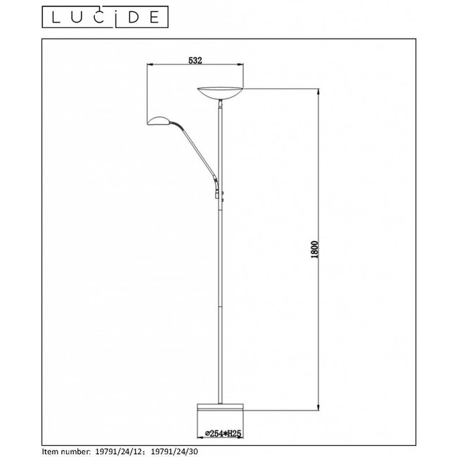 ZENITH - Reading lamp - Ø 25.4 cm - LED Dim. - 3000K - Black - 19791/24/30