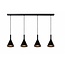 Lucide GIPSY - Lampe à suspension - 4xE27 - Noir - 35410/04/30