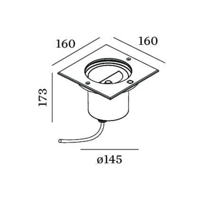 LED grondspot CHART ASYM 1.6 INOX