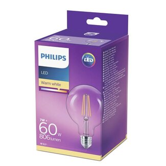 Philips Lampe LED à filament rétro E27 G93 7-60W