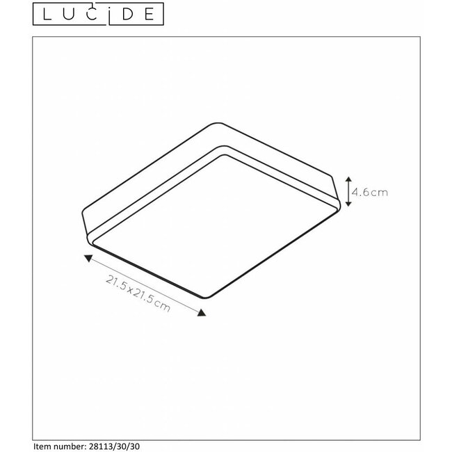 CERES-LED - Bathroom Ceiling Light - LED Dimmable - 1x30W 3000K - IP44