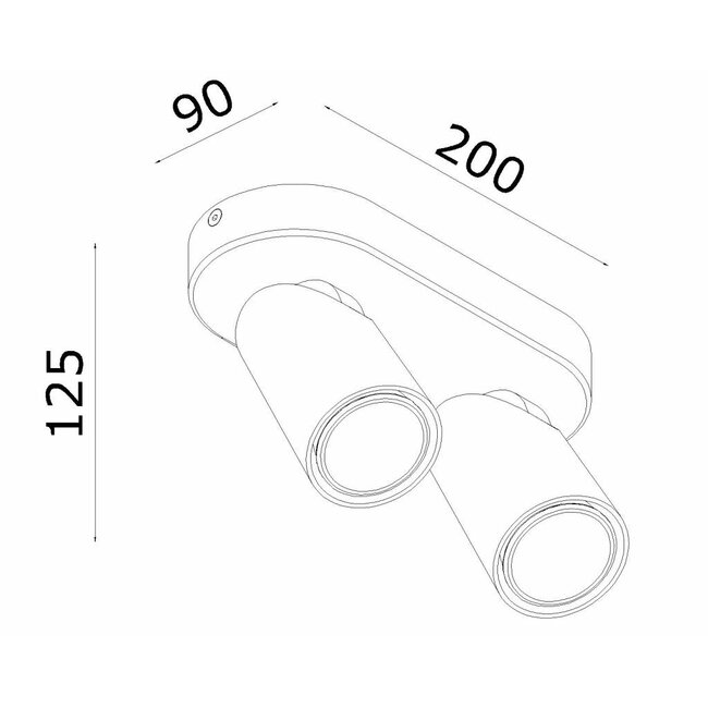 XYRUS - Plafondspot - LED Dim to warm - GU10 - 2x5W 2200K/3000K - Zwart - 23954/11/30