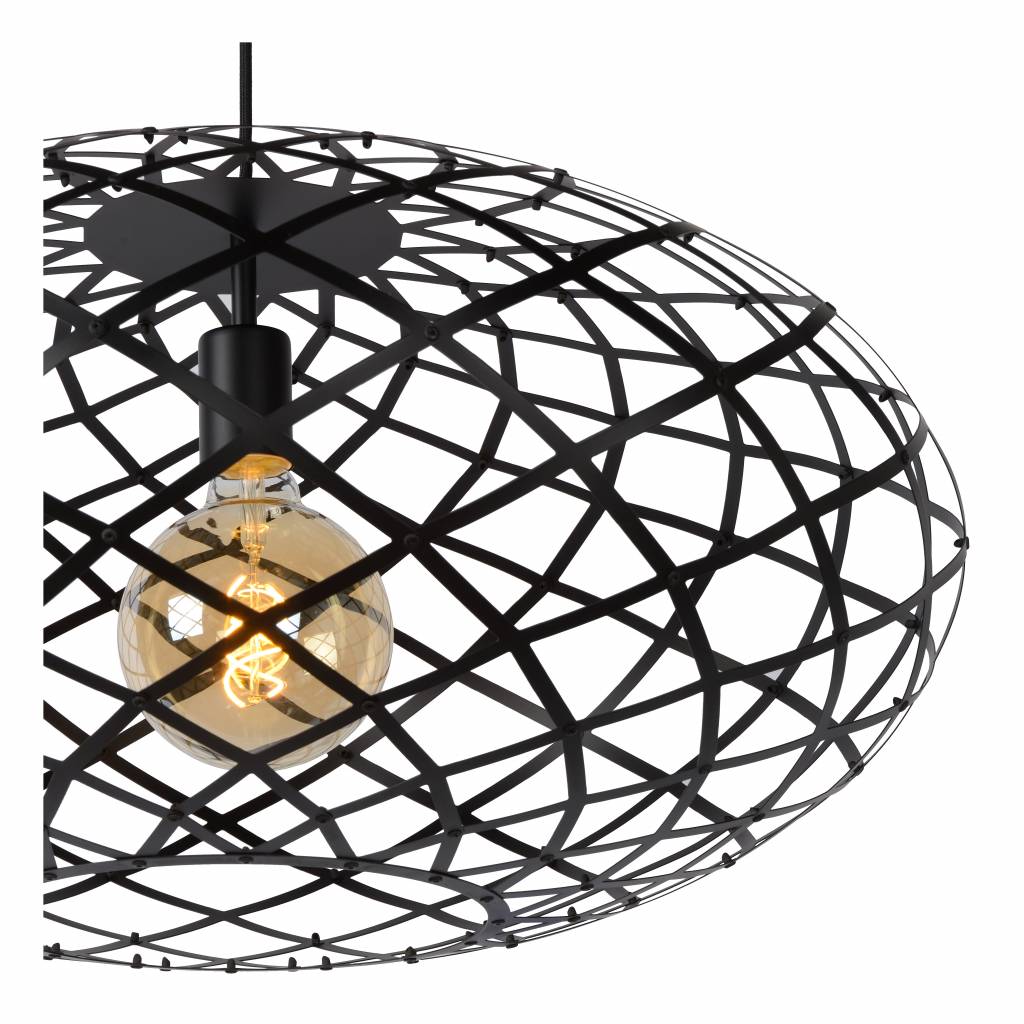 WOLFRAM Lampe à suspension Ø 65 cm 1xE27 Noir 21417/65/30