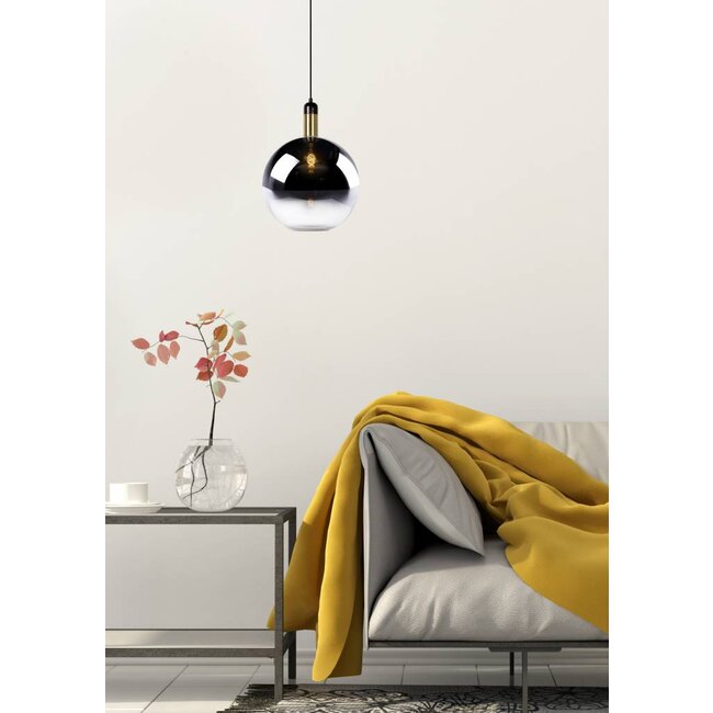 JULIUS - Lampe à suspension - Ø 28 cm - 1xE27 - Fumé - 34438/28/65