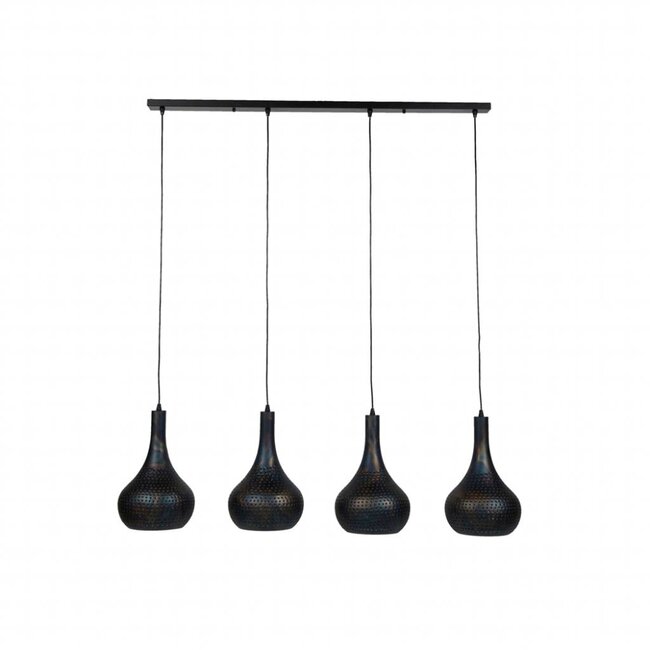 Vintage LED Pendant Lamp 4L punch cone black/brown