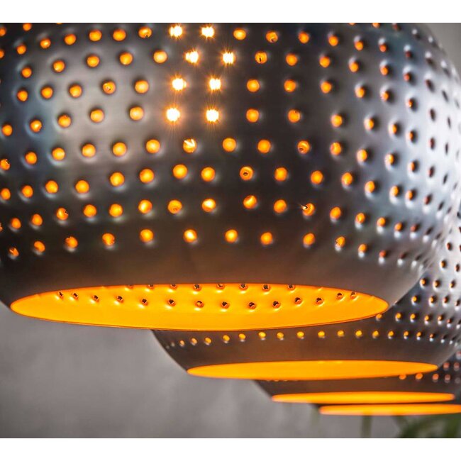 Vintage LED Pendant Lamp 4L punch cone black/brown