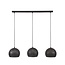 Suspension Vintage 3xØ25 punch sphère noir / marron 8098