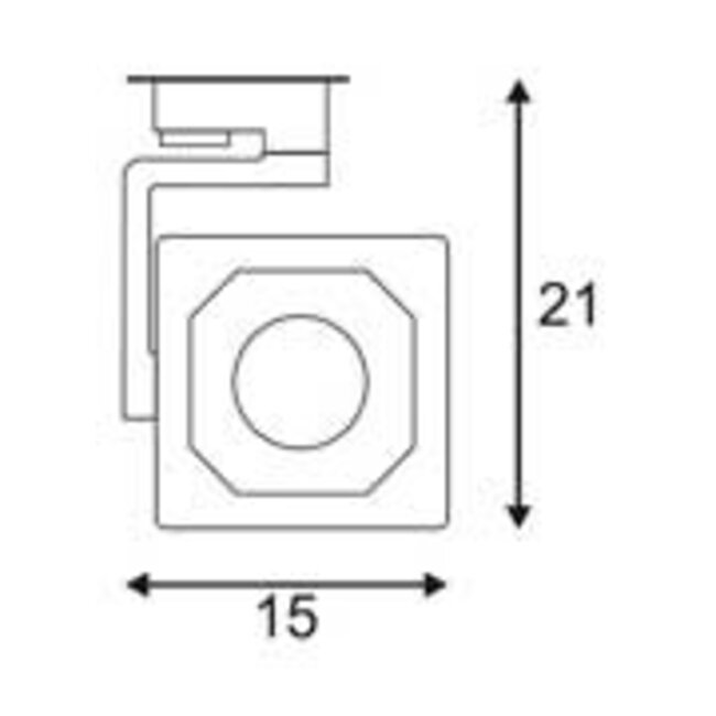 Spot sur rail triphasé LED EURO CUBE 28,5 W