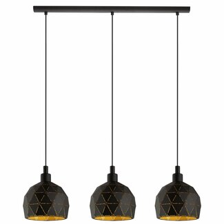 EGLO Lampe suspendue ROCCAFORTE noir/or 97846