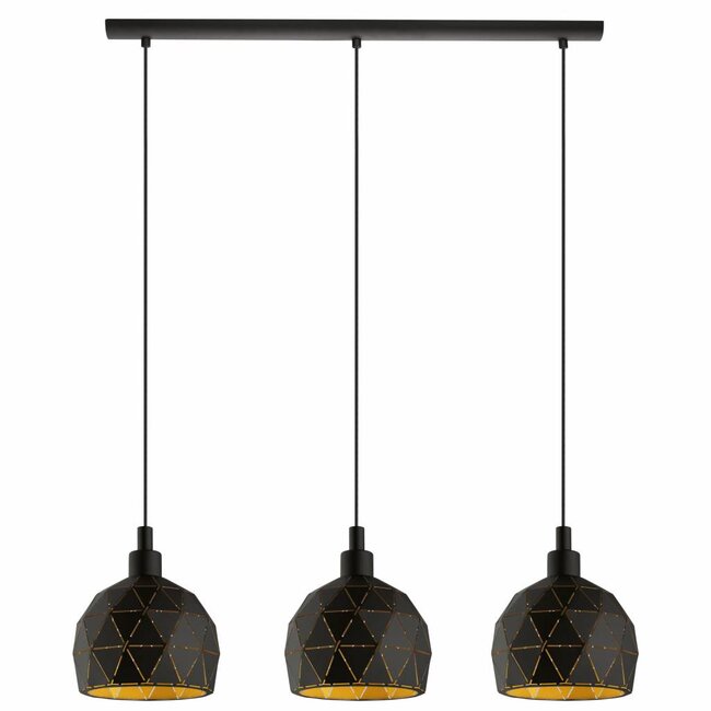 Lampe suspendue ROCCAFORTE noir/or 97846