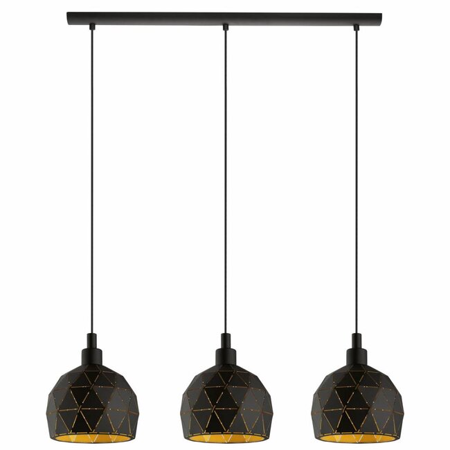 ROCCAFORTE hanging lamp black/gold 97846