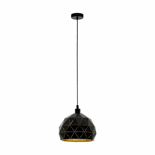 Lampe suspendue ROCCAFORTE noir/or 97841