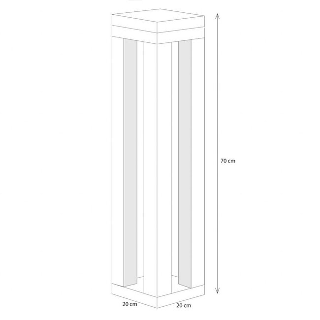 Lampadaire rural Pipillier 70cm extérieur