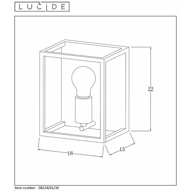 ARTHUR - Wall lamp - 1xE27 - Black - 08224/01/30