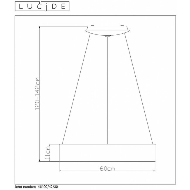 TALOWE LED - Hanglamp - Ø 60 cm - LED Dimb. - 1x39W 3000K - Zwart - 46400/42/30
