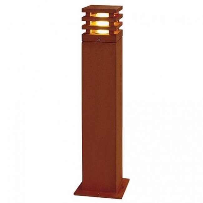 Led bollard Rusty Square 40/70 Rust brown