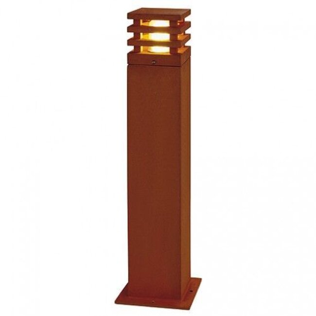 Led bollard Rusty Square 40/70 Rust brown