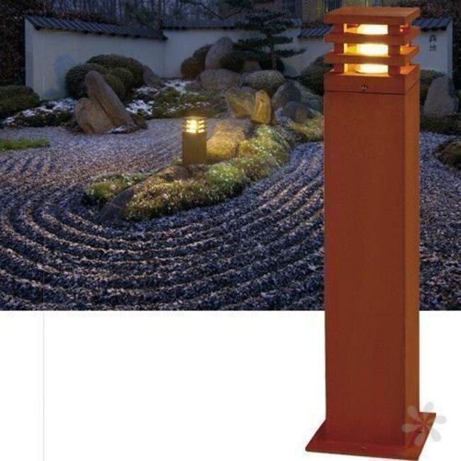 Poteau de jardin LED Rusty Square 40/70 Marron rouille