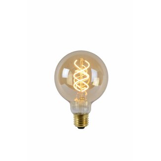 Lucide LED Bulb - Filament lamp - Ø 9,5 cm - LED Dimb. - E27 - 1x5W 2200K - Amber - 49032/05/62