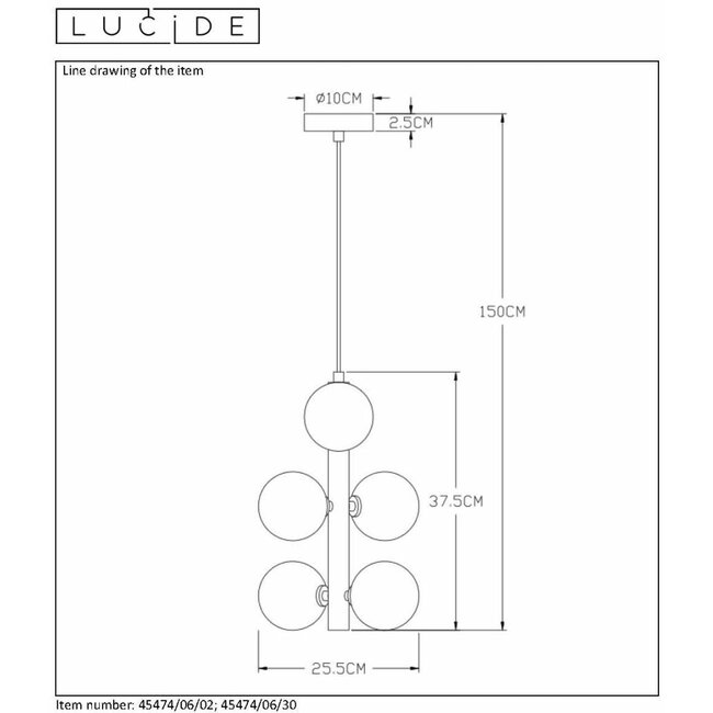 TYCHO - suspension - Ø 25,5 cm - G9 - noir 45474/06/30