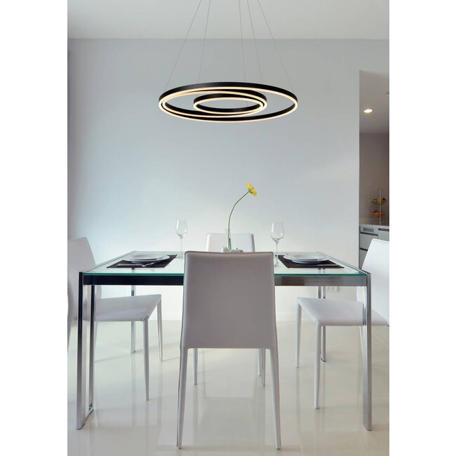 TRINITI - Lampe à suspension - Ø 80 cm - Dimensions LED. - 3000K - Noir - 46402/99/30