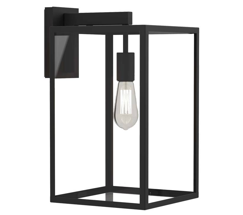 Wandlamp Box Lantern 450 Zwart textuur perfectlights.be