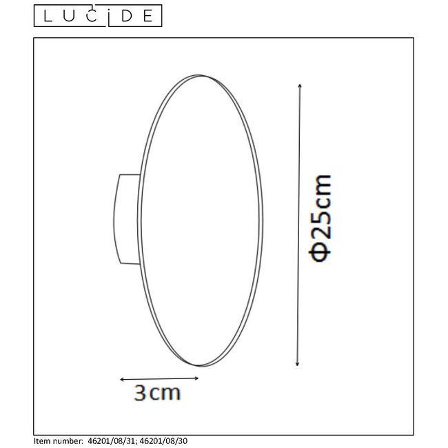 EKLYPS LED - Wall lamp - Ø 25 cm - LED - 1x8W 3000K - Black - 46201/08/30
