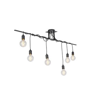 QAZQA Facile - Modern hanging lamp - twisted cables - H 800 mm - Black