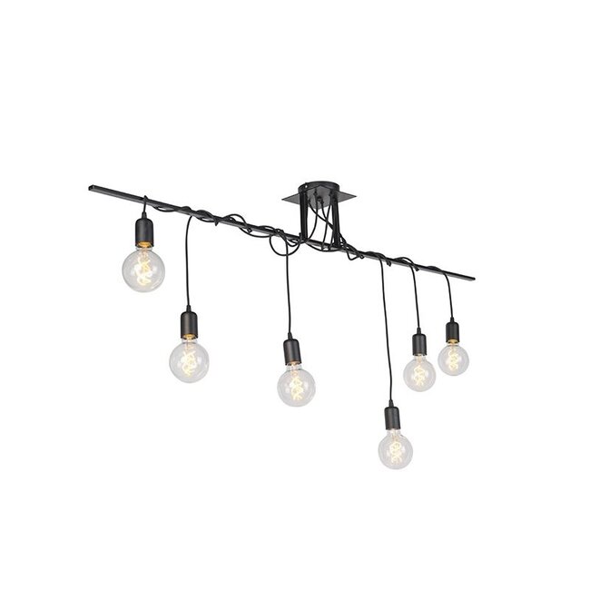 Facile - Modern hanging lamp - twisted cables - H 800 mm - Black